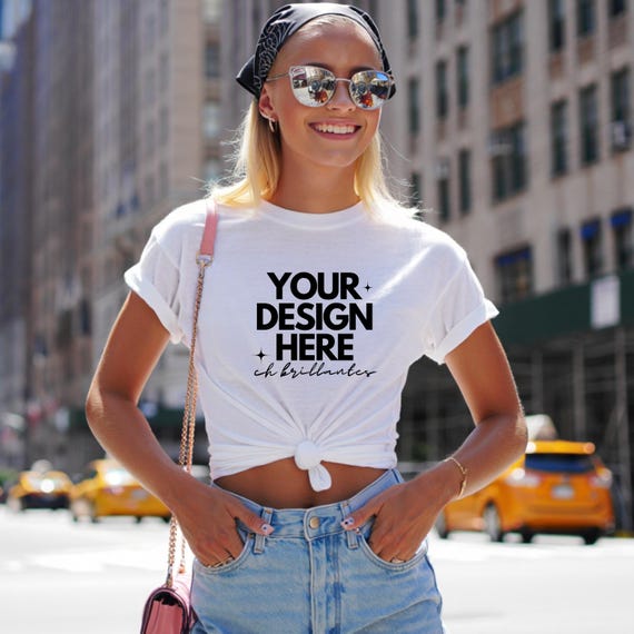 Bella Canvas 3001 White T-Shirt Summer Mockup, Beach Inspired Mockup, Professional Summer Shirt Mockup For Branding BC 3001 Mockup