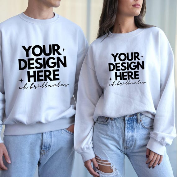 Gildan 18000 Mockup Bundle, Gildan 18000 White Mockup, 18000 Couple Mock, Gildan 18000 Matching Mockups, g180 Mock Up-18000 Couple Mockup