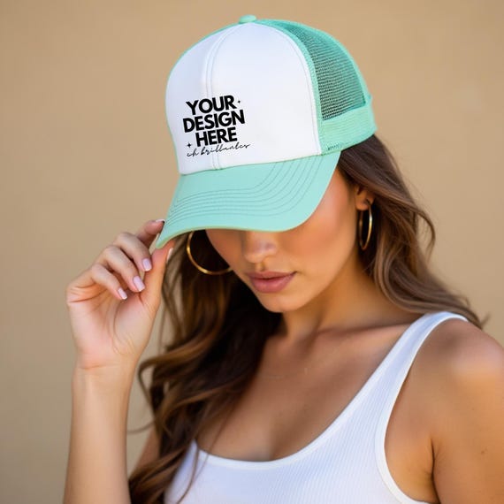 Kelly Green Foam Cap Mockup| Green Otto Cap Mockup| Foam Mesh Trucker Cap| St Patricks Day-Trucker Cap Mockup| Kelly Trucker Hat Mockup