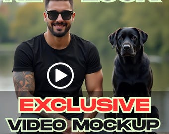 Black T Shirt Video Mockup-Bella Canvas 3001,Gildan USA,T Shirt Mockup Video,Man T Shirt Mockup,TShirt Video Mockup-Realistic Animated