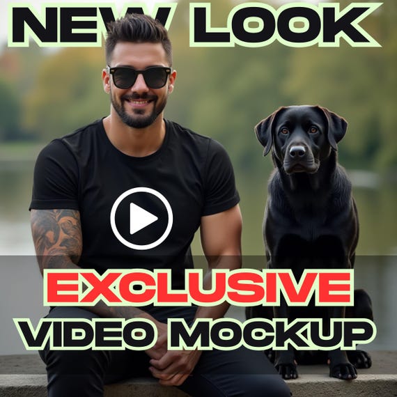 Black T Shirt Video Mockup-Bella Canvas 3001,Gildan USA,T Shirt Mockup Video,Man T Shirt Mockup,TShirt Video Mockup-Realistic Animated