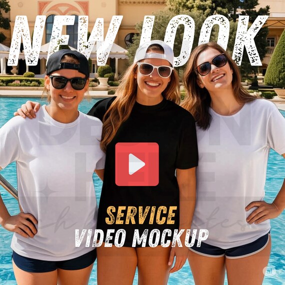 Custom Black and white T-Shirt Video Mockup-Bella Canvas 3001-Gildan USA-Bachelorette Party| Personalized Video Service-T Shirt Mockup Video