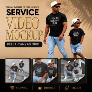 Custom Father and Son Black T-Shirt Video Mockup: Bring your design to life with high-quality, realistic animation. Perfect for Mother's Day