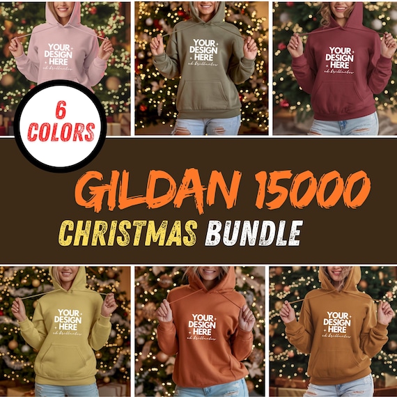 Gildan 18500 Mockup Bundle, Hoodie Crewneck Mockup Bundle Print On Demand, Apparel Mockup Bundle, Gildan Mockup Bundle Instant Download
