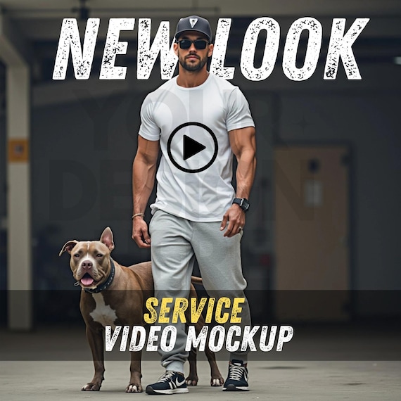 White T-Shirt Mockup Video-Bella Canvas 3001,T-Shirt Mockup Video,Men's T-Shirt Mockup video ,T-Shirt Mockup-Realistic Animation-Dog Lovers