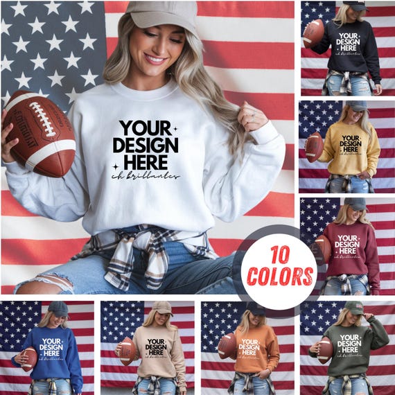 Gildan 18000 Sports Mockup Bundle-Football Mockup-Sports&Casual Sweatshirt Mockups-DOGE D.O.G.E Department Of Government Efficiency T-Shirt