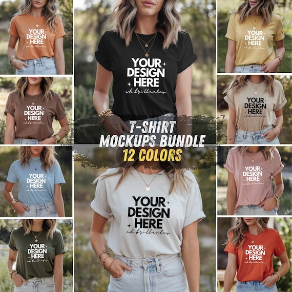 Bella Canvas 3001 Mockup Bundle, Bella Canvas Model Mockup Whole Section Bundle, Lifestyle Mockups, Trendy Shirt Mocks,3001 Tshirts Bundle