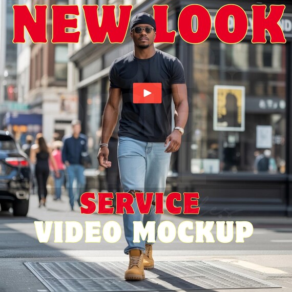 Black T-Shirt Summer Video Mockup-Realistic Full Body Animated Mockup to Showcase Your Design in Motion-Black Shirt Video Mockup Service