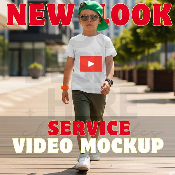 Kids T-shirt Video Mockup, Birthday Party Boy, White Shirt Mockup for Etsy Ad, Print on Demand (POD) Video - Custom Video Ad Service