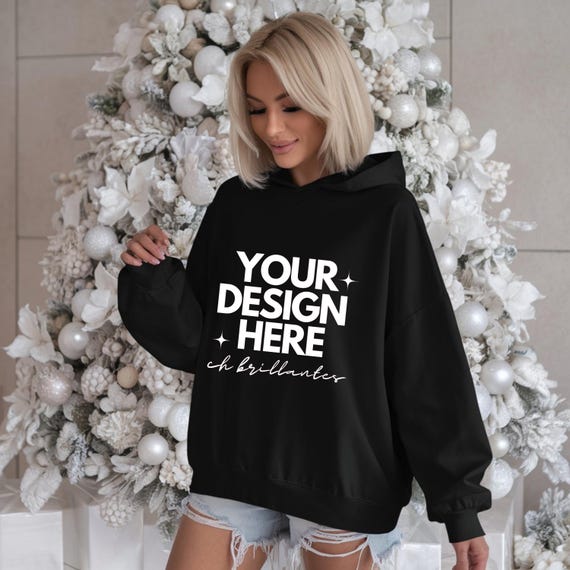 Gildan 18500 Mockup Bundle-Custom Hoodie Mockups for Women – Stylish and Modern Christmas Designs, Perfect for Promoting Your Brand Quickly