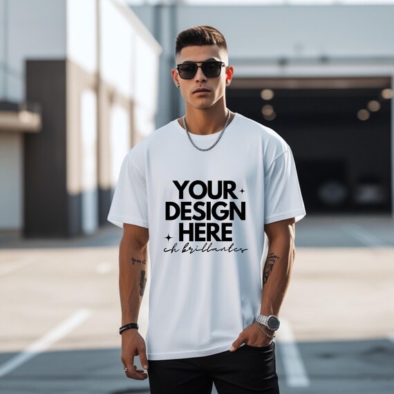 Bella Canvas 3001 White Tshirt Mockup Male Shirt Mockup Male Model Outdoor Mockup White Shirt Mock Man BC3001 Tshirt Aesthetic Lifestyle Tee