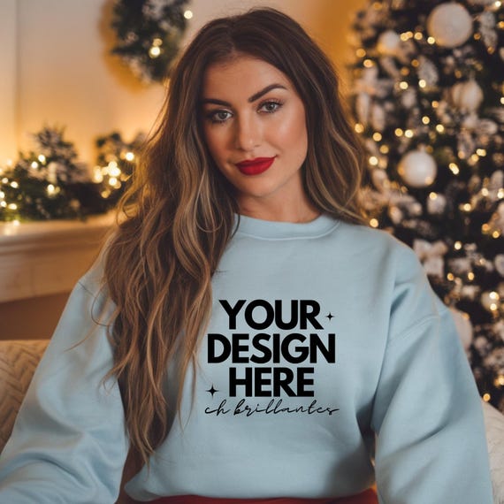 Custom Christmas Sweatshirt Mockup for Designers and Small Businesses | Perfect Festive Holiday Apparel Template for Print-on-Demand,