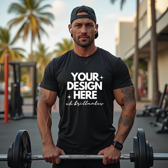 Men's Black Bella Canvas 3001 Mockup, Male T-shirt Mockup, 3001 Bella Canvas, Shirt Model Mockup T-Shirt Mockup, Black Bella Canvas T-Shirt