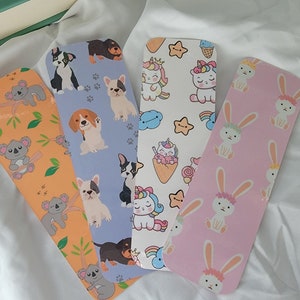 Kid Friendly Bookmarks | Dog Bookmarks | Bunny Bookmarks | Koala Bookmarks | Kid Bookmarks | Bookmarks for Gifts | Unicorn Bookmarks