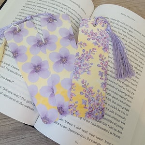 Flower Bookmarks | Bookmarks for Gifts | Cardstock Bookmarks | Flower Patterns | Bookmarks | Lilacs | Tassels | Bookmarks with Tassels