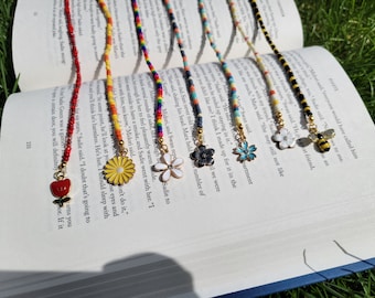Bead Bookmarks | Seed Bead Bookmarks | Charm Bookmarks | Bookmarks with Initials | Bookmarks with Charms | Personalized Bookmarks | Bookmark
