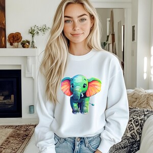Cute Colored Elephant PNG & SVG Design - Transparent Background - Digital Download - Perfect for Crafts, Shirts, and Decor. Instant Download