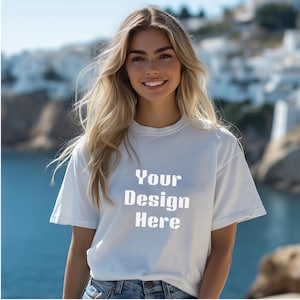 Comfort Colors 1717 White T-Shirt. Comfort Colors Mockup.  1717 Mockup. Shirt Mockup.  White Shirt Mockup. Instant Download PNG and JPEG