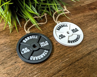 Barbell Weight Plate Ornament | Christmas, Fitness, Weightlifting, Powerlifting, CrossFit, GYM, Exercise, Training Gift.