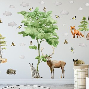 Wall stickers for children FOREST animals trees deer / perfect decoration for a child&#39;s room