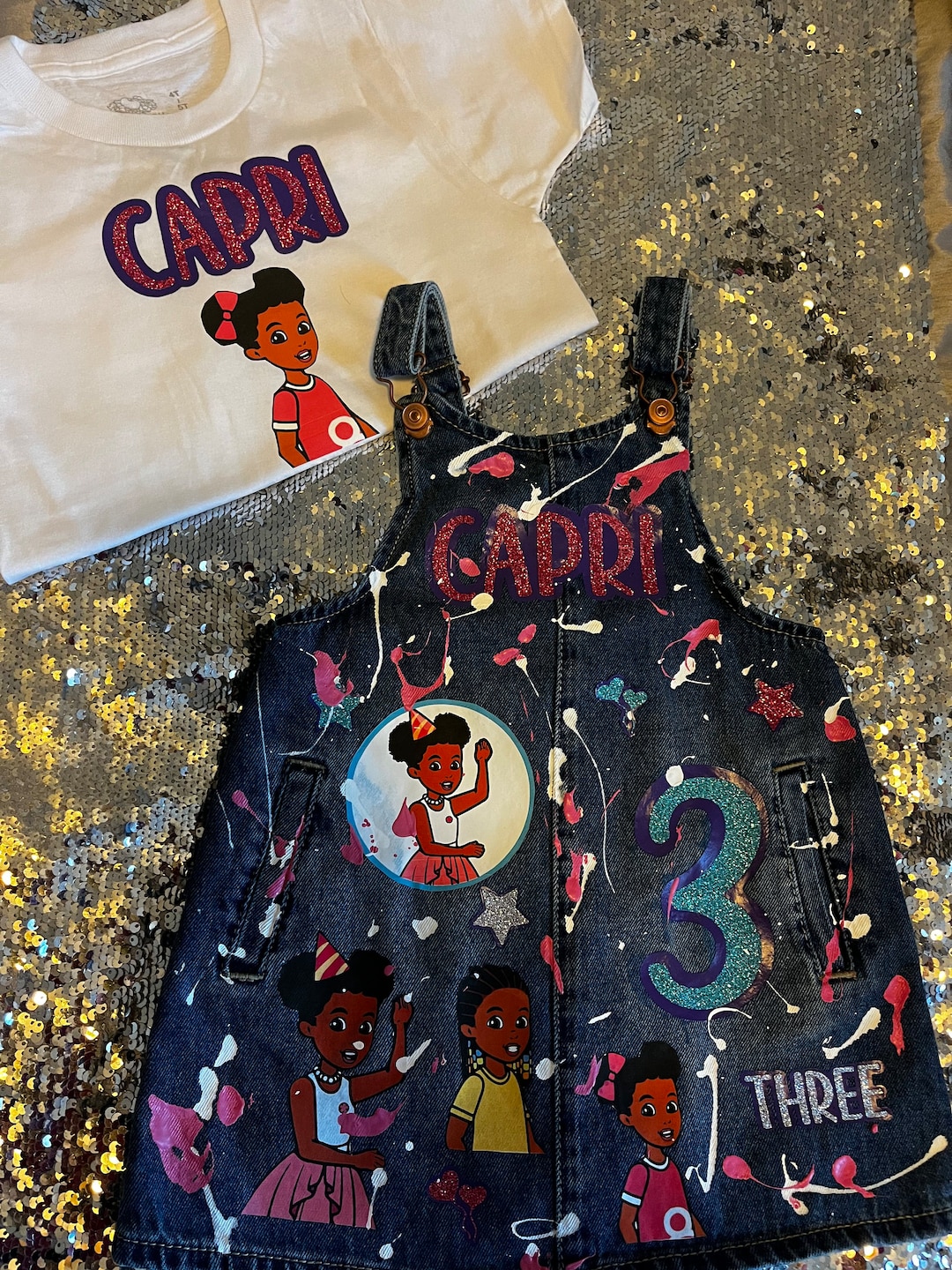 Gracie's Corner Overalls , Gracie's Corner Birthday Outfit, Gracie's