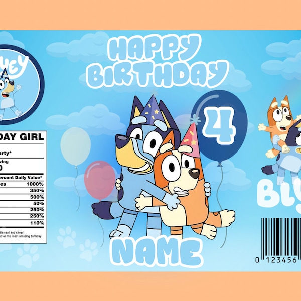 Bluey Chip bag PDF, Bluey party favors, Bluey Chips