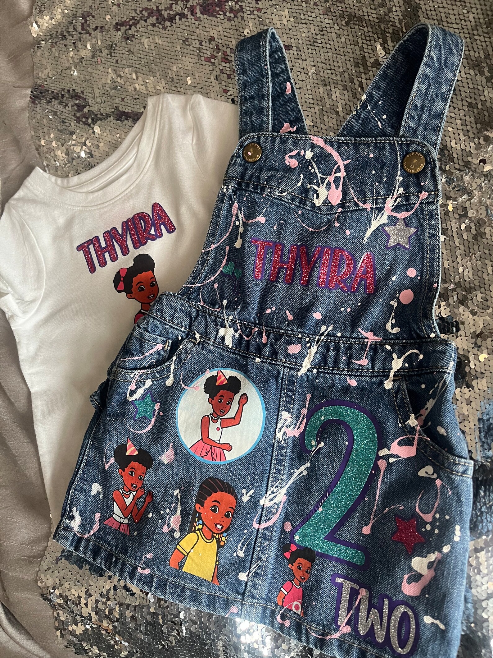 Gracie's Corner Overalls , Gracie's Corner Birthday Outfit, Gracie's