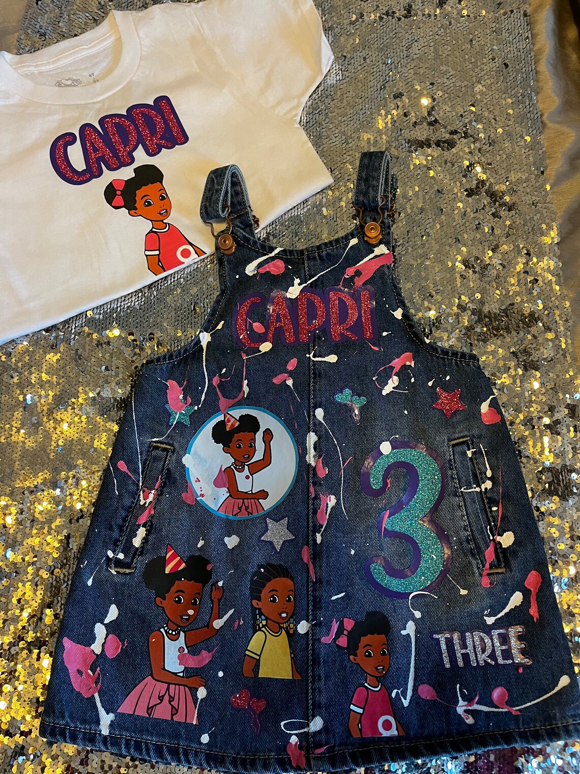 Gracie's Corner Overalls , Gracie's Corner Birthday Outfit, Gracie's