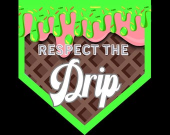 Respect the Drip, baseball drippy, vert néon