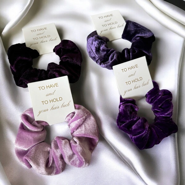 Velvet Hair Scrunchies , Bridesmaid Gifts Scrunchies , Bachelorette Party Gifts , Bridesmaid Proposal , To Have And To Hold Your Hair Back