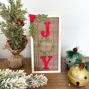 Joy Christmas Sign Wooden Christmas Gift Seasonal Home Decoration Sign Holiday Personalized Seasonal Decor Christmas Sign Gift Holiday