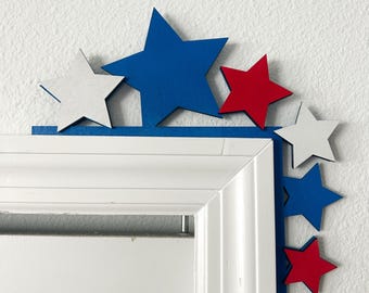 4th of July Door Corners Home Decor Fourth of July Holiday Seasonal Decor Holidays Decoration Door Corner Trim Patriotic Home Decor Stars