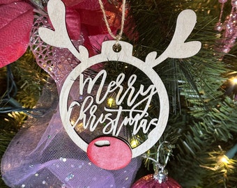 Reindeer Christmas Ornament Reindeer Ornament Wooden Reindeer Ornament Reindeer Family Ornament Christmas Tree Decor Christmas Ornament Gifs