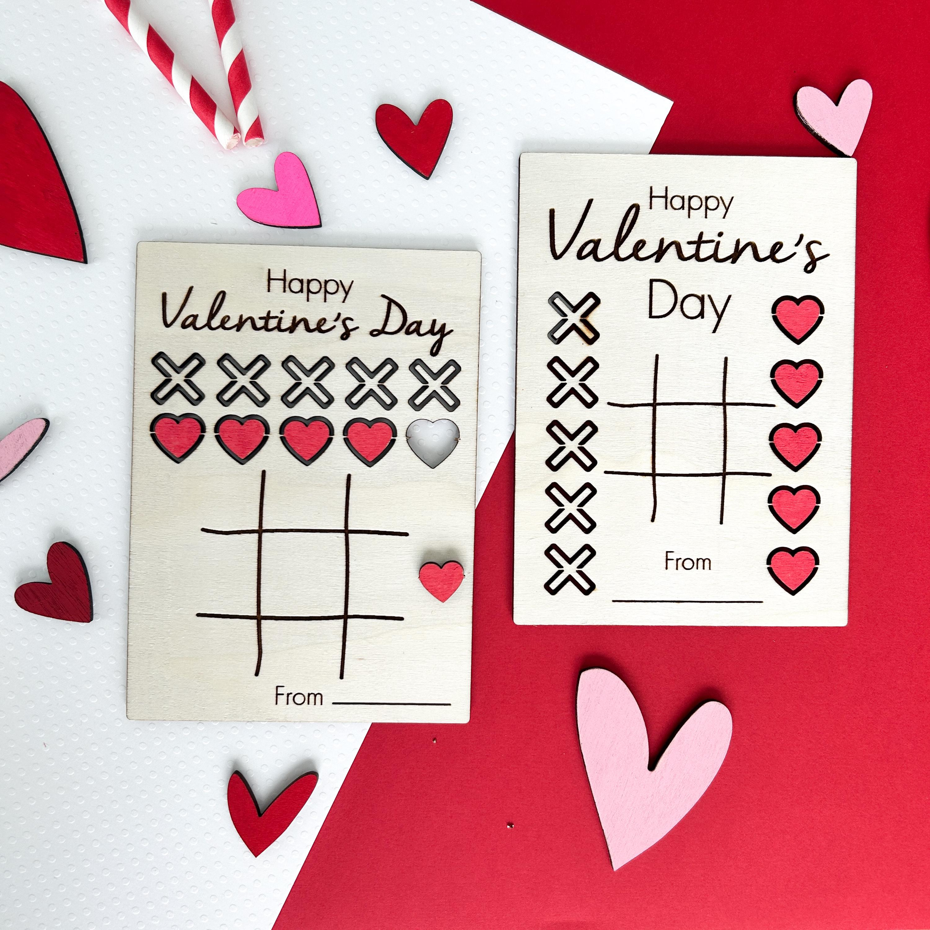Tic Tac Toe Valentine's Day Greeting Cards Classmate Valentines Gift Friendship Valentines Day Party Favors Valentines Class Set Class Favor