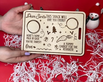 Personalized Santa Cookie Tray Santa Cutting Board Santa Cookie Board Santa Christmas Plate Dear Santa Cookie Tray Santa Tray Cutting Board