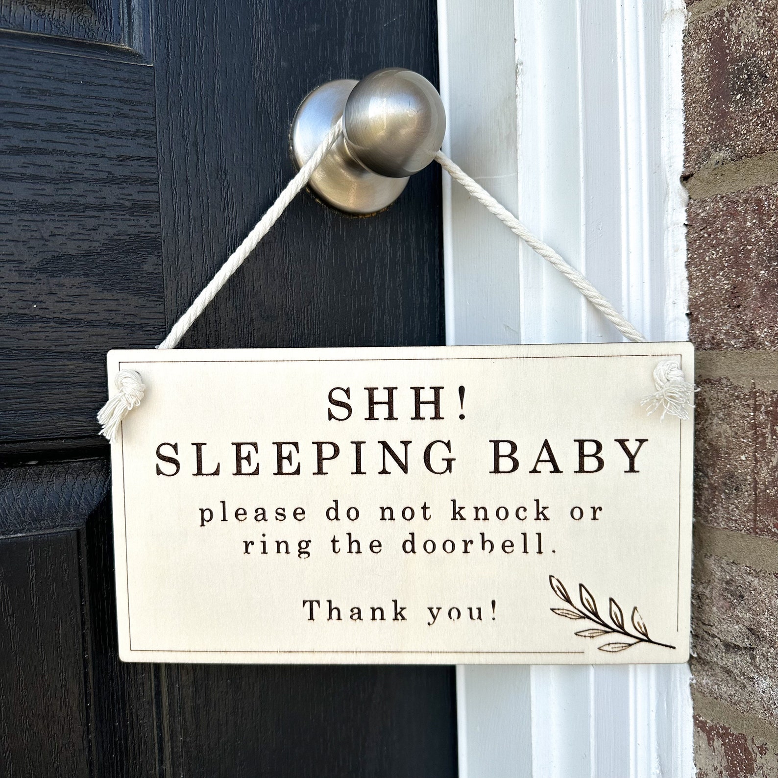 Baby Sleeping Sign, Shhh Baby Sleeping, Do Not Ring Door Bell Sign ...
