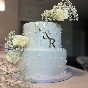 Initials Cake Charm Custom Wedding Initial Charm Engagement Cake Decoration Wedding Cake Charm Wedding Cake Gold Acrylic Wedding Topper