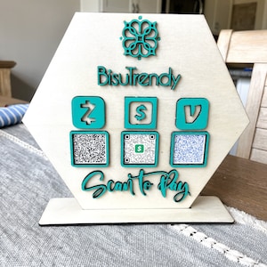 Scan to Pay Sign, Social Media Sign, QR Code Sign, QR Code Business , Payment Sign, Custom Vendor Display, Personalized Business Stand Sign.