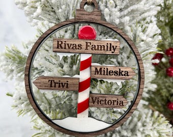 Wooden Family Christmas Ornament Gift Personalized Family Name Christmas Tree Ornament Family Member Christmas Decorations Stocking Gift