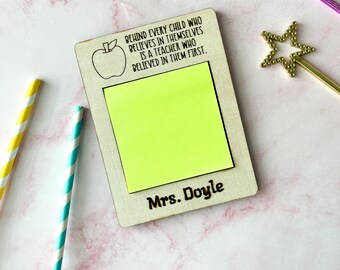 Porte-notes adhésifs, porte-notes Post-it, cadeau de fin d'année pour les enseignants, cadeau de remerciement pour les enseignants, porte-bloc-notes, cadeau de bureau pour enseignant.