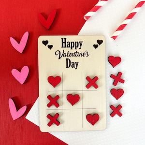 Valentines Tic Tac Toe Valentines Day School Gift Valentines Classmate Gift Personalized Valentines Day Decorations Wooden Tic Tac Toe Game