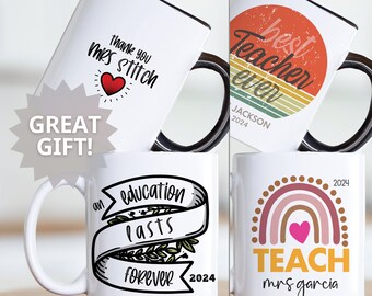 Mug personnalisé pour enseignant, cadeau de remerciement personnalisé pour enseignant, cadeau tasse TA personnalisée, cadeau de remise des diplômes pour enseignant, cadeau de remerciement pour enseignant