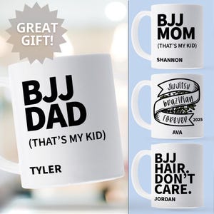 Jiu-Jitsu mug personalized gift,  Jiu-Jitsu mug, Custom Martial Arts Gifts, Brazilian Jiu-Jitsu Gift, Custom BJJ Gift, Mom, Dad