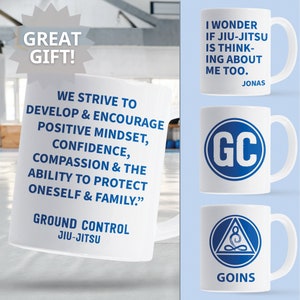 Jiu-Jitsu mug personalized gift, Ground Control Jiu-Jitsu mug, Custom Martial Arts Gifts, Brazilian Jiu-Jitsu Gift, Custom BJJ Gift