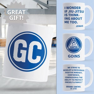 Jiu-Jitsu mug personalized gift, Ground Control Jiu-Jitsu mug, Custom Martial Arts Gifts, Brazilian Jiu-Jitsu Gift, Custom BJJ Gift