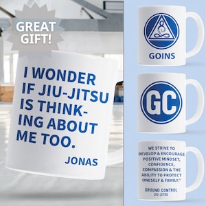 Jiu-Jitsu mug personalized gift, Ground Control Jiu-Jitsu mug, Custom Martial Arts Gifts, Brazilian Jiu-Jitsu Gift, Custom BJJ Gift