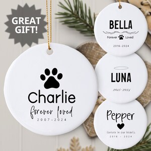Personalized Pet Memorial Ornament: Forever Loved Ceramic Dog Ornament