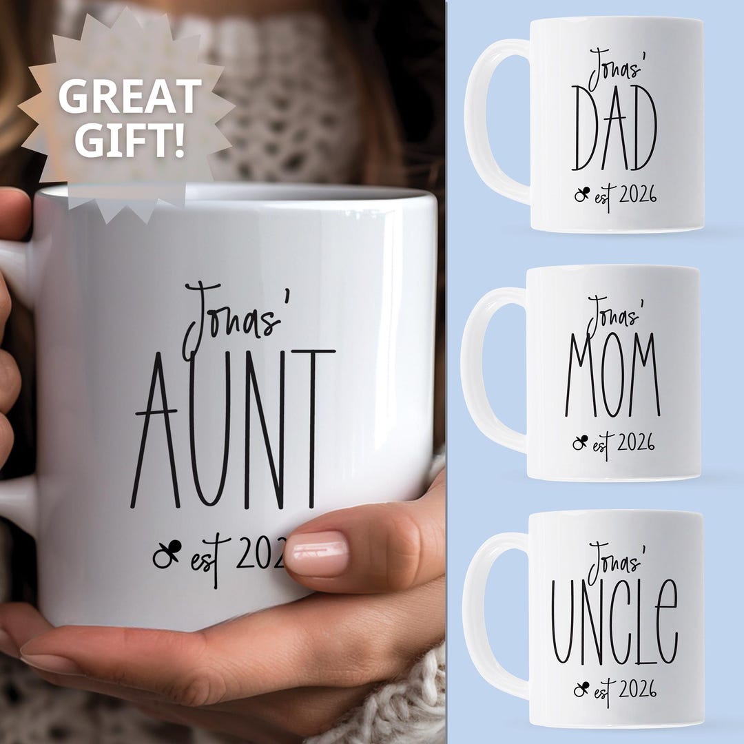 Aunt Mug Personalized Gift, Custom Gift for New Aunt, Uncle Mug ...