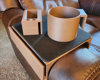 Recliner Mouse Pad Caddy: Armchair Organizer With Cup Holder