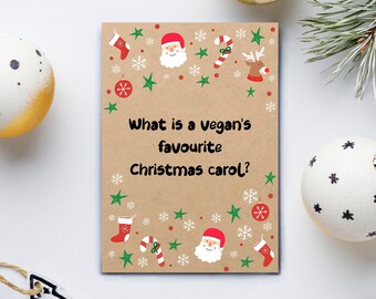 Digital Christmas Card, Printable Greeting Card, X'mas Card, Holidays, Vegan, Instant Download, Funny Christmas Card, Christmas Jokes